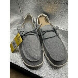 Hey Dude Wendy Women's 10 Slip-On Shoes Stretch Sparkling Silver Grey Casual